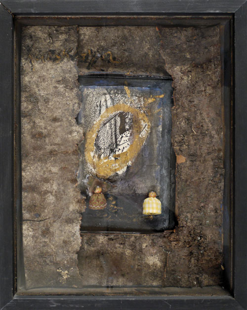 Les Jumelles. PEINTURE, ÉCORCES DE BOULEAU, COLLAGE (1975). — couverture