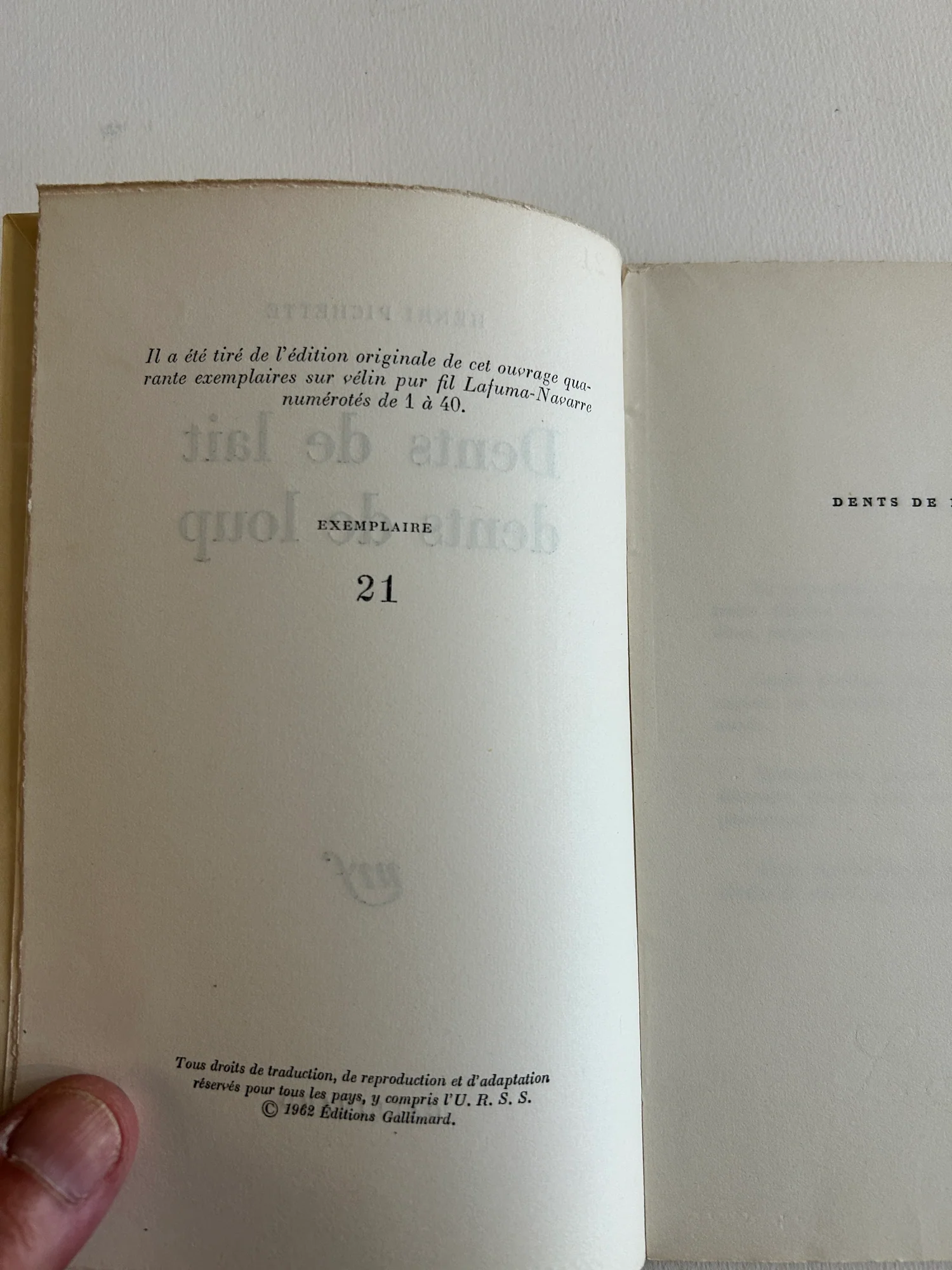 PICHETTE (Henri). — Dents de lait dents de loup. (Poèmes). (Réf. 12318)