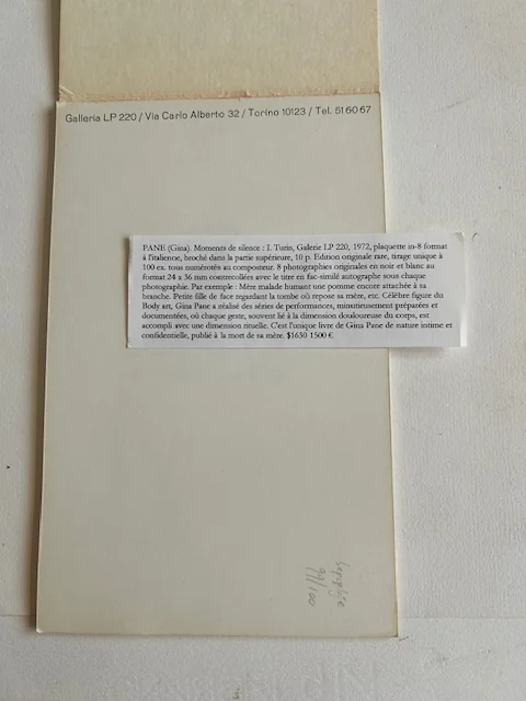 PANE (Gina). — Moments de silence : I. (Réf. 16554)