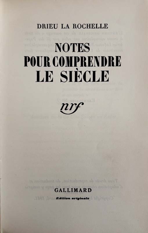 Notes pour comprendre le siècle. — planche 2