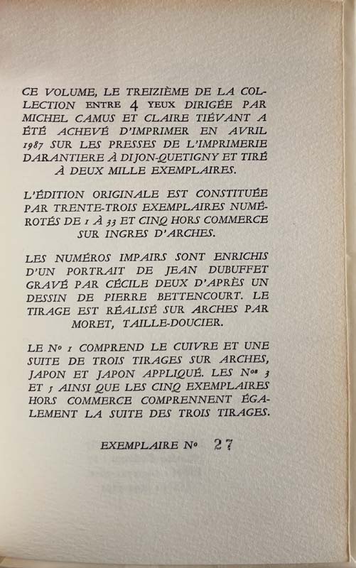 Poirer le papillon. Lettres de Jean Dubuffet à Pierre Bettencourt 1949-1985, agrémentées de quelques commentaires. — planche 3