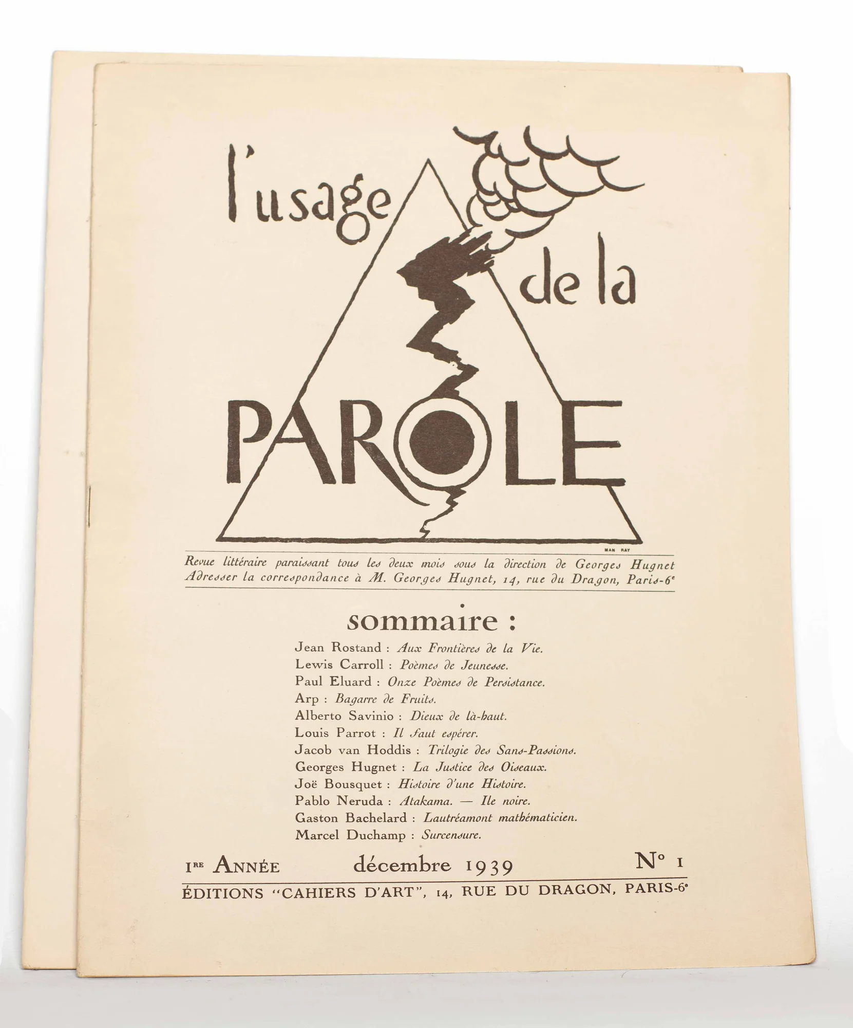 (REVUE). L’USAGE DE LA PAROLE. — L’Usage de la parole n° 1 à 3. (Réf. 20827)