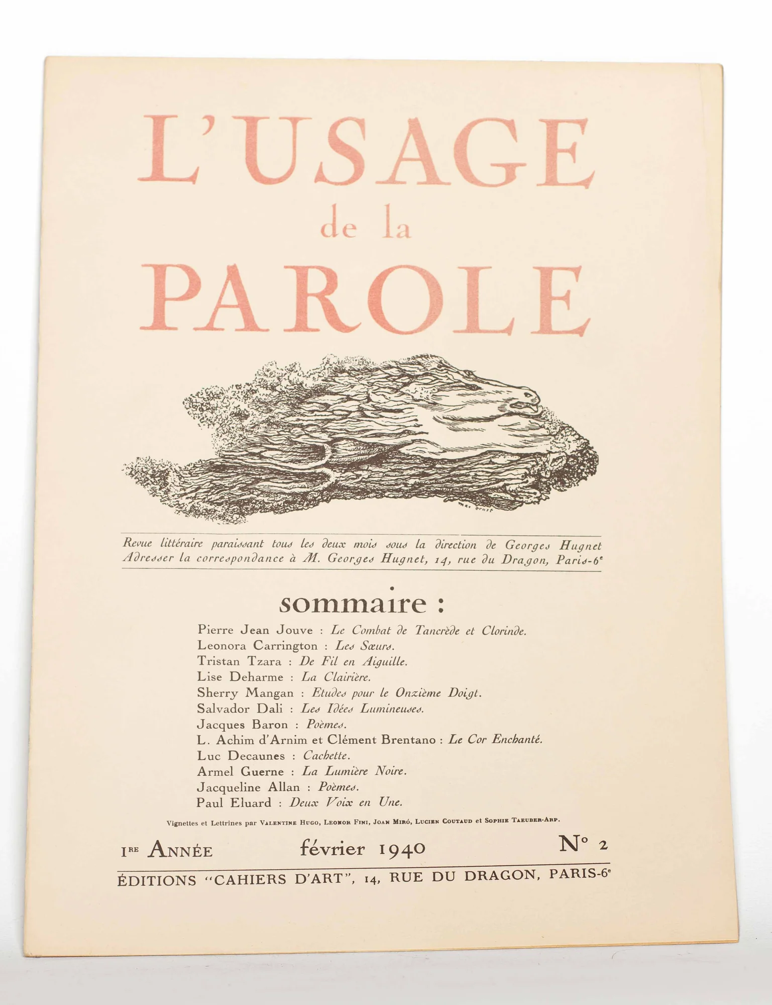(REVUE). L’USAGE DE LA PAROLE. — L’Usage de la parole n° 1 à 3. (Réf. 20827)