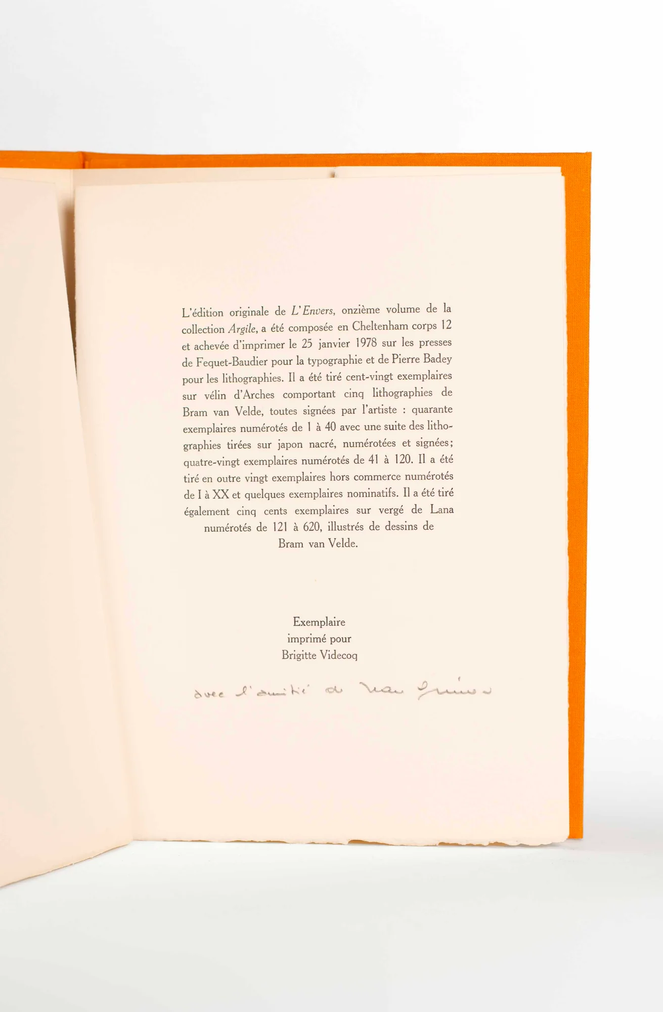 (BRAM VAN VELDE). FREMON (Jean). — L’Envers. (Réf. 20908)