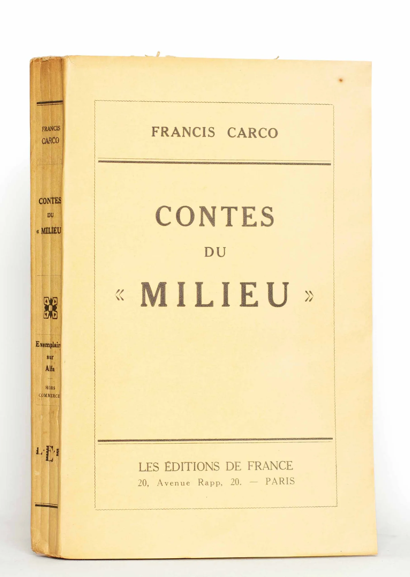 CARCO (Francis). — Contes du “Milieu”. (Réf. 21431)