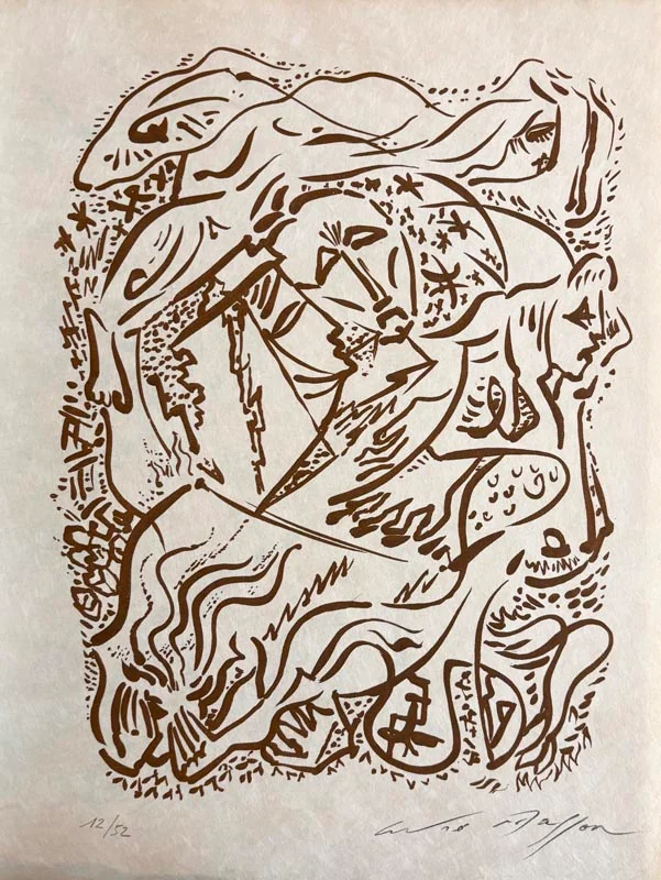 ARAGON (Louis). MASSON (André). — Elégie à Pablo Neruda. (Réf. 21472)