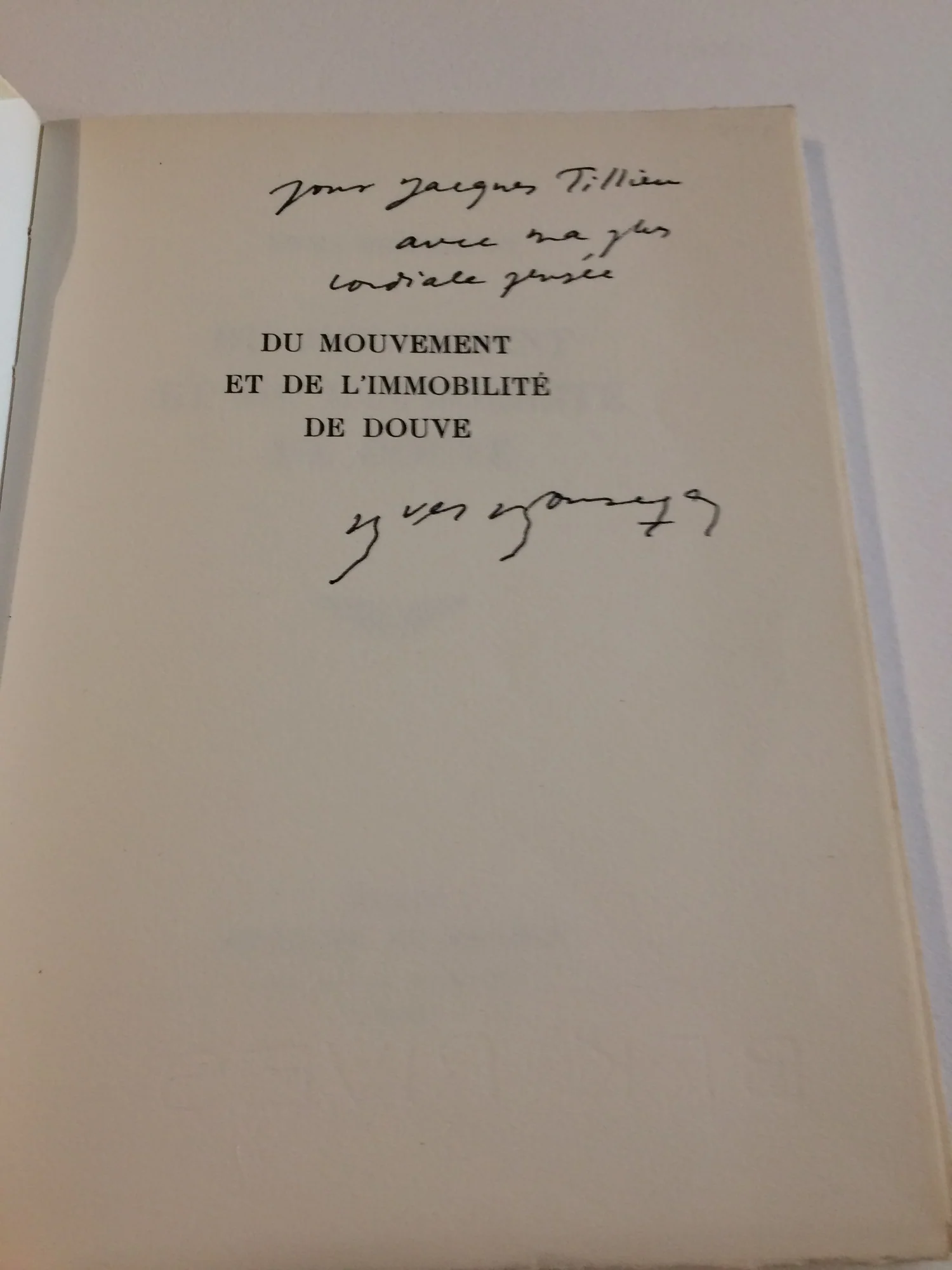 BONNEFOY (Yves). — Du Mouvement et de l'immobilité de Douve. (Réf. 21540)