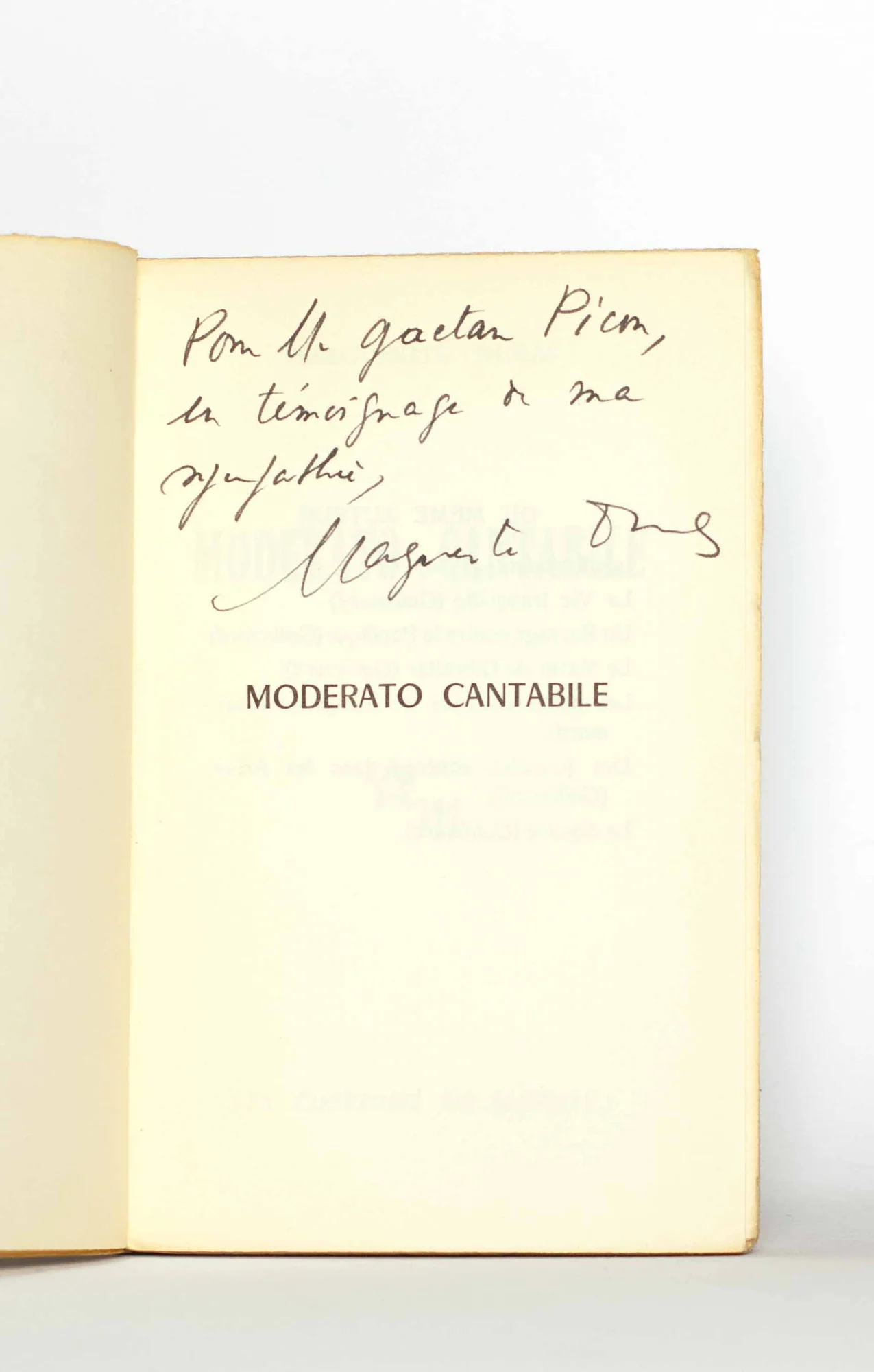 DURAS (Marguerite). — Moderato cantabile. (Réf. 21599)