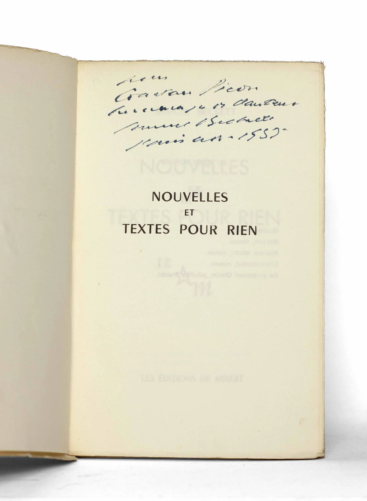 BECKETT (Samuel). — Nouvelles et textes pour rien. (Réf. 21618)
