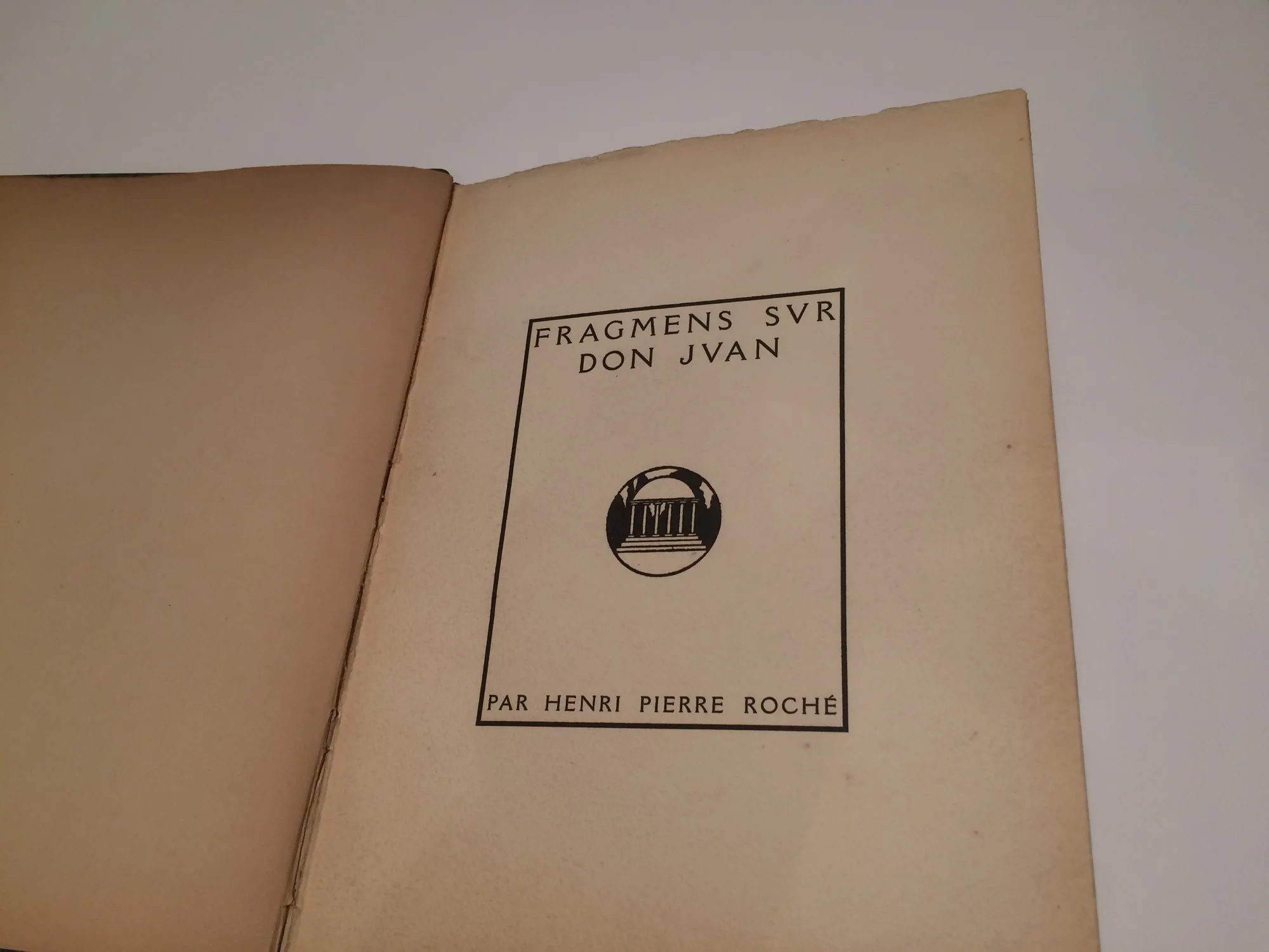 ROCHÉ (Henri-Pierre). — Fragmens sur Don Juan. (Réf. 21802)