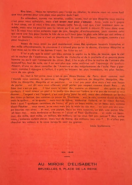 (MAGRITTE). SCUTENAIRE (Louis). — Magritte. Peintures et gouaches. (Réf. 21973)