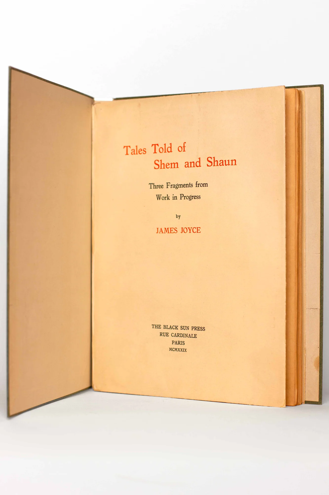 JOYCE (James). BRANCUSI (Constantin). — Tales Told of shem and Shaun. Three Fragments from Work in Progress. (Réf. 22066)