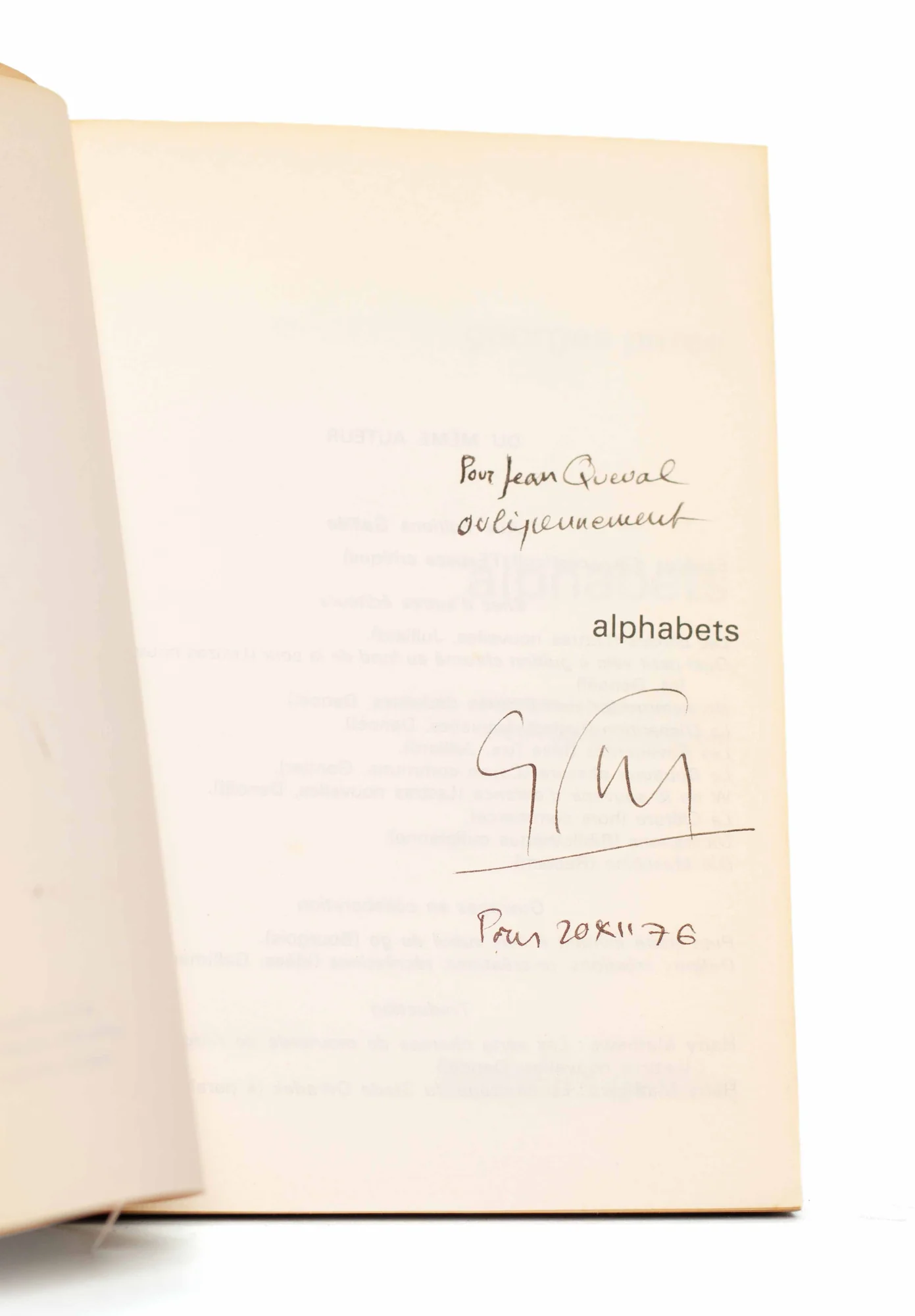 PEREC (Georges). — Alphabets. Cent soixante-seize onzains hétérogrammatiques. (Réf. 22116)