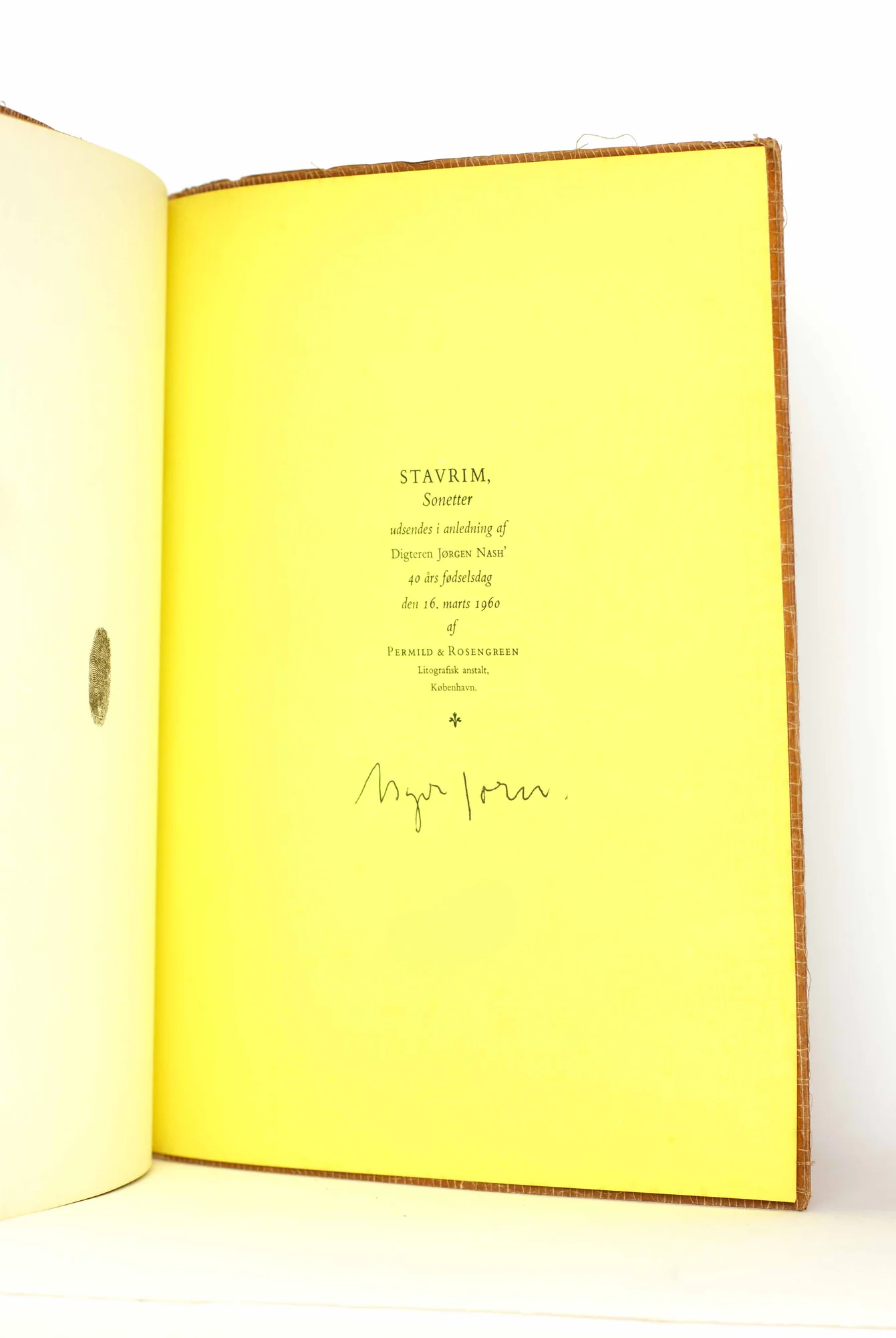 JORN (Asger). NASH (Jørgen). — Stavrim Sonetter. (Réf. 22247)