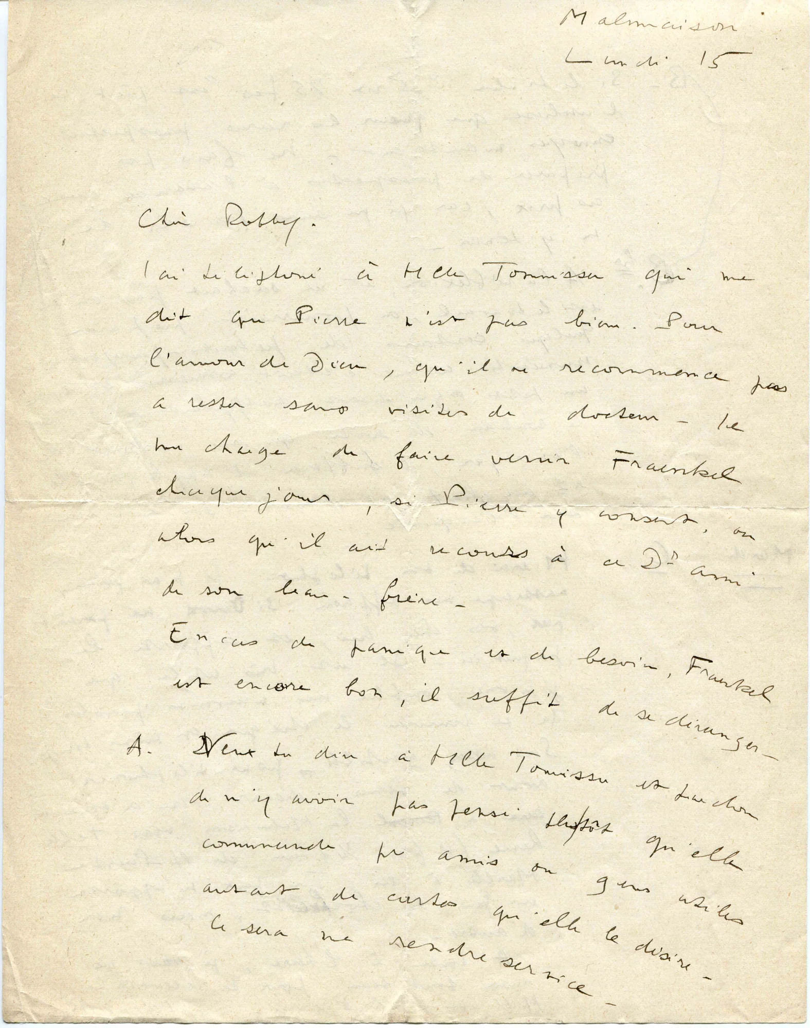 RIGAUT (Jacques). — 5 L.A.S. à Robbie [ROBERTSON]. (Réf. 22751)