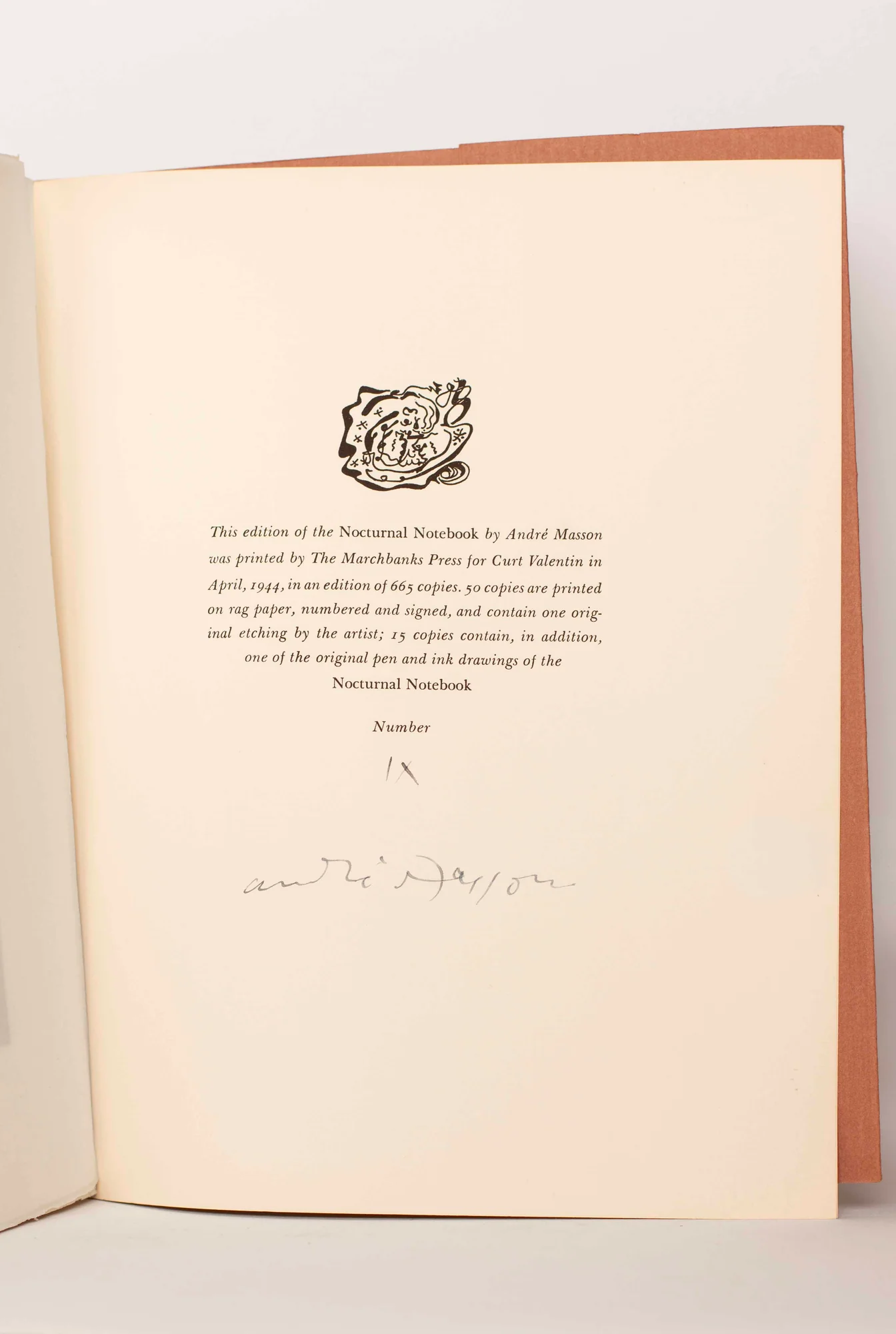 MASSON (André). — NOCTURNAL NOTEBOOK. (Réf. 23078)