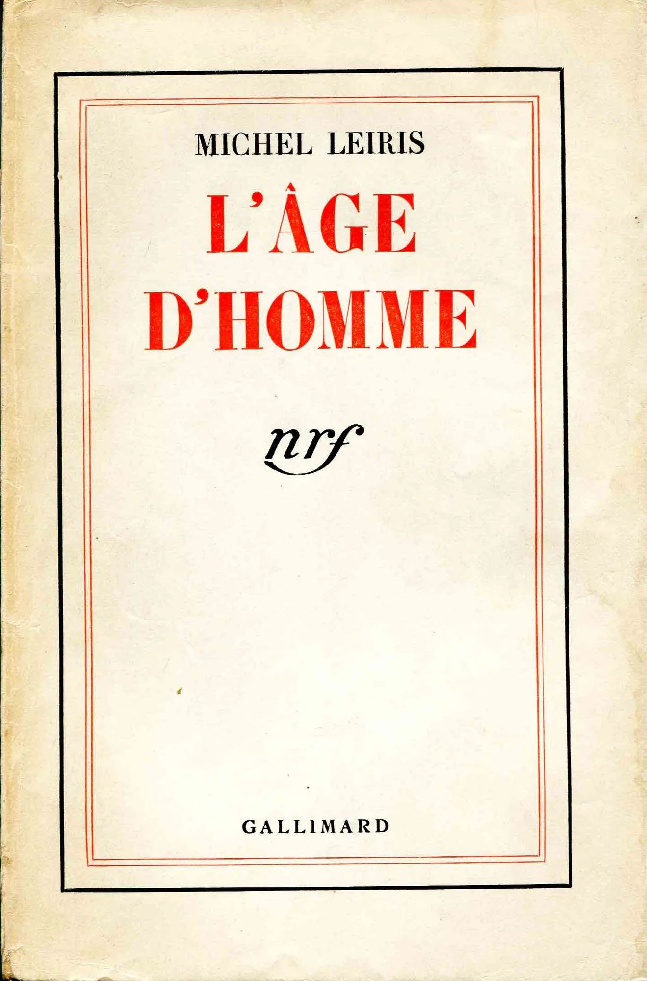 LEIRIS (Michel). — L’Âge d’homme. (Réf. 23107)