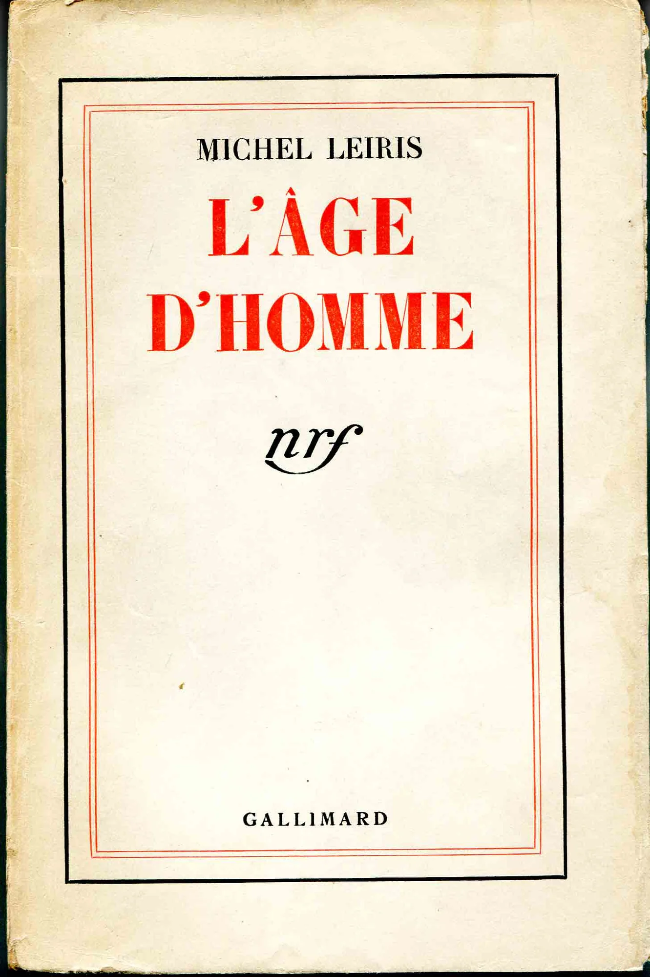 LEIRIS (Michel). — L’Âge d’homme. (Réf. 23107)