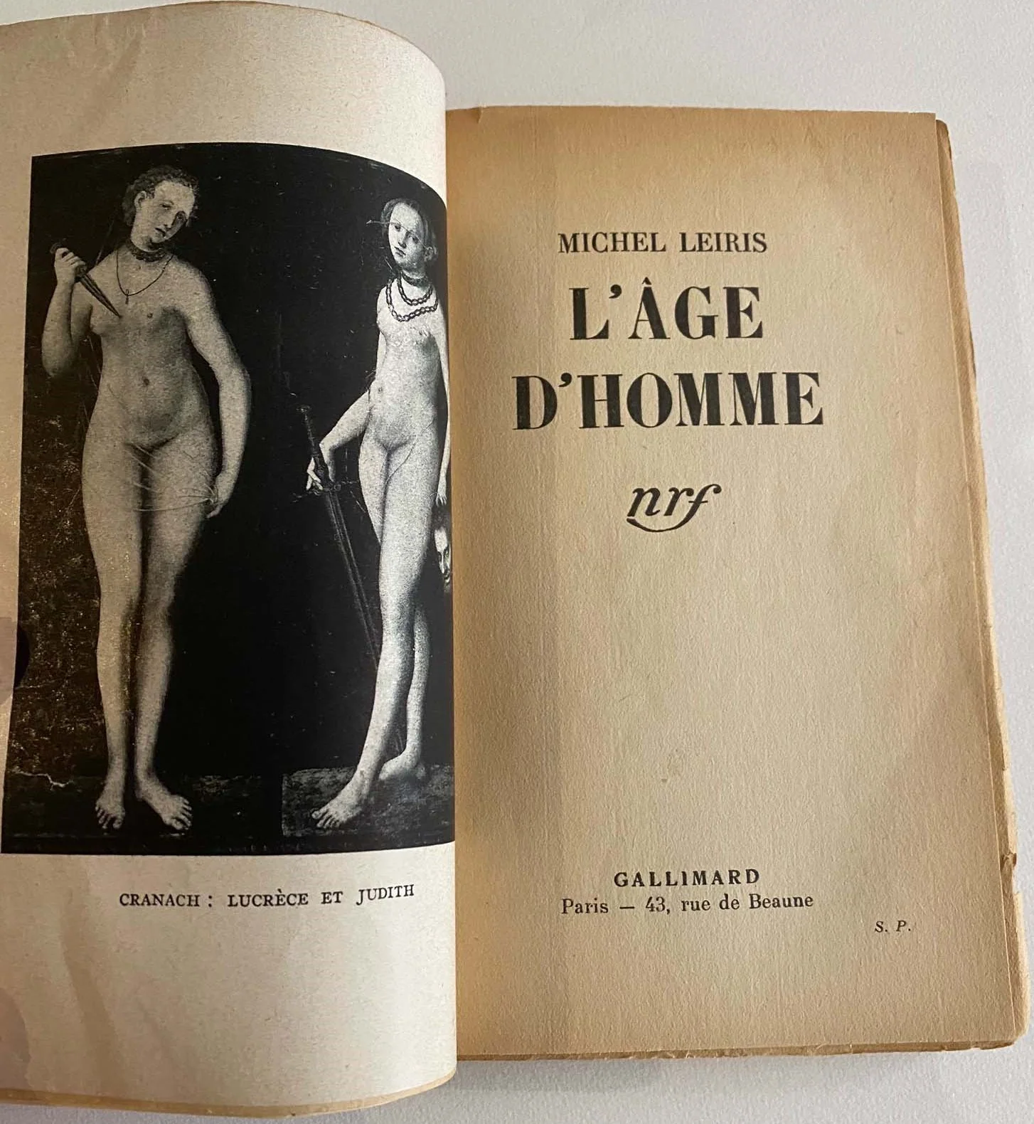 LEIRIS (Michel). — L’Âge d’homme. (Réf. 23107)