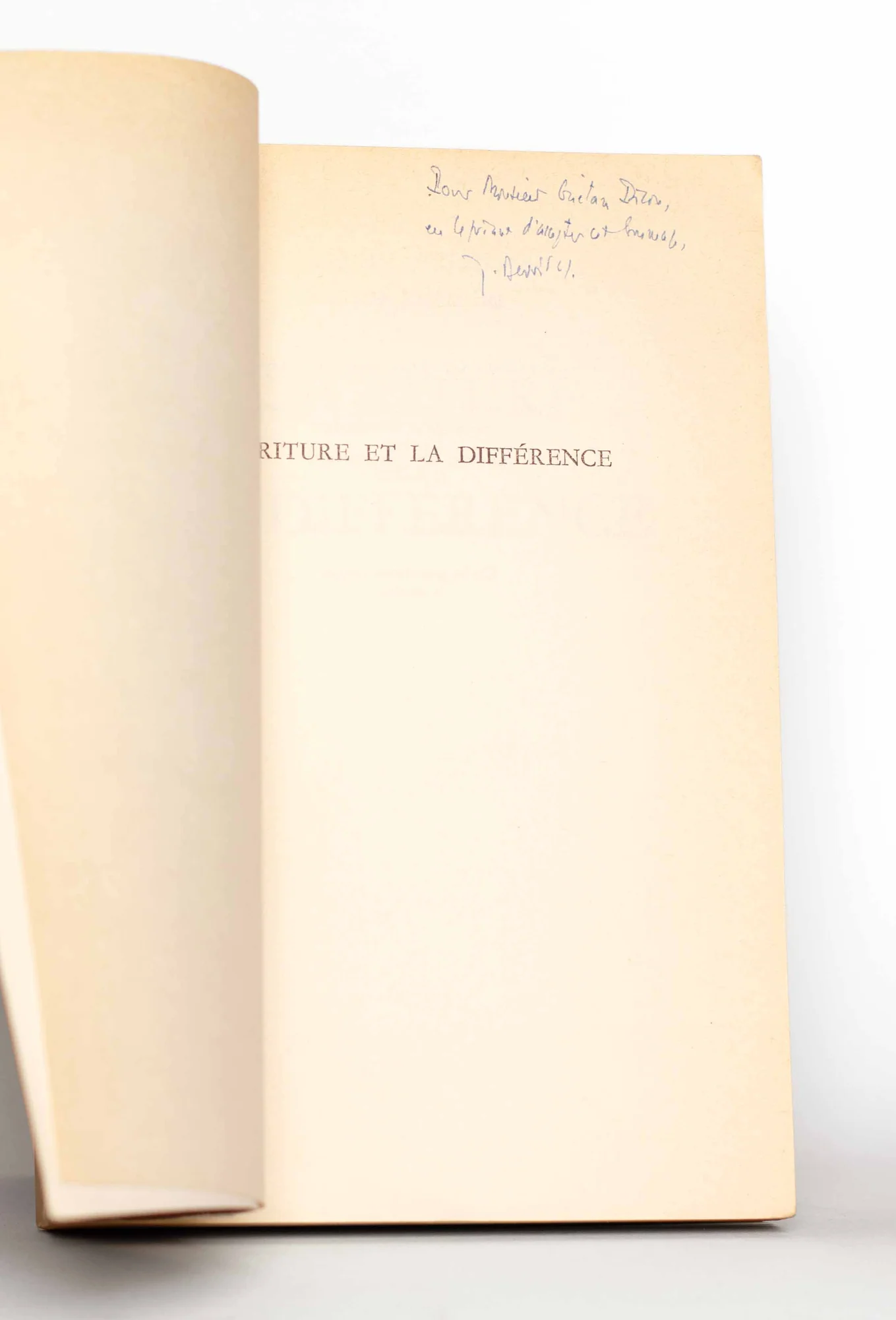 DERRIDA (Jacques). — L’écriture et la différence. (Réf. 23138)