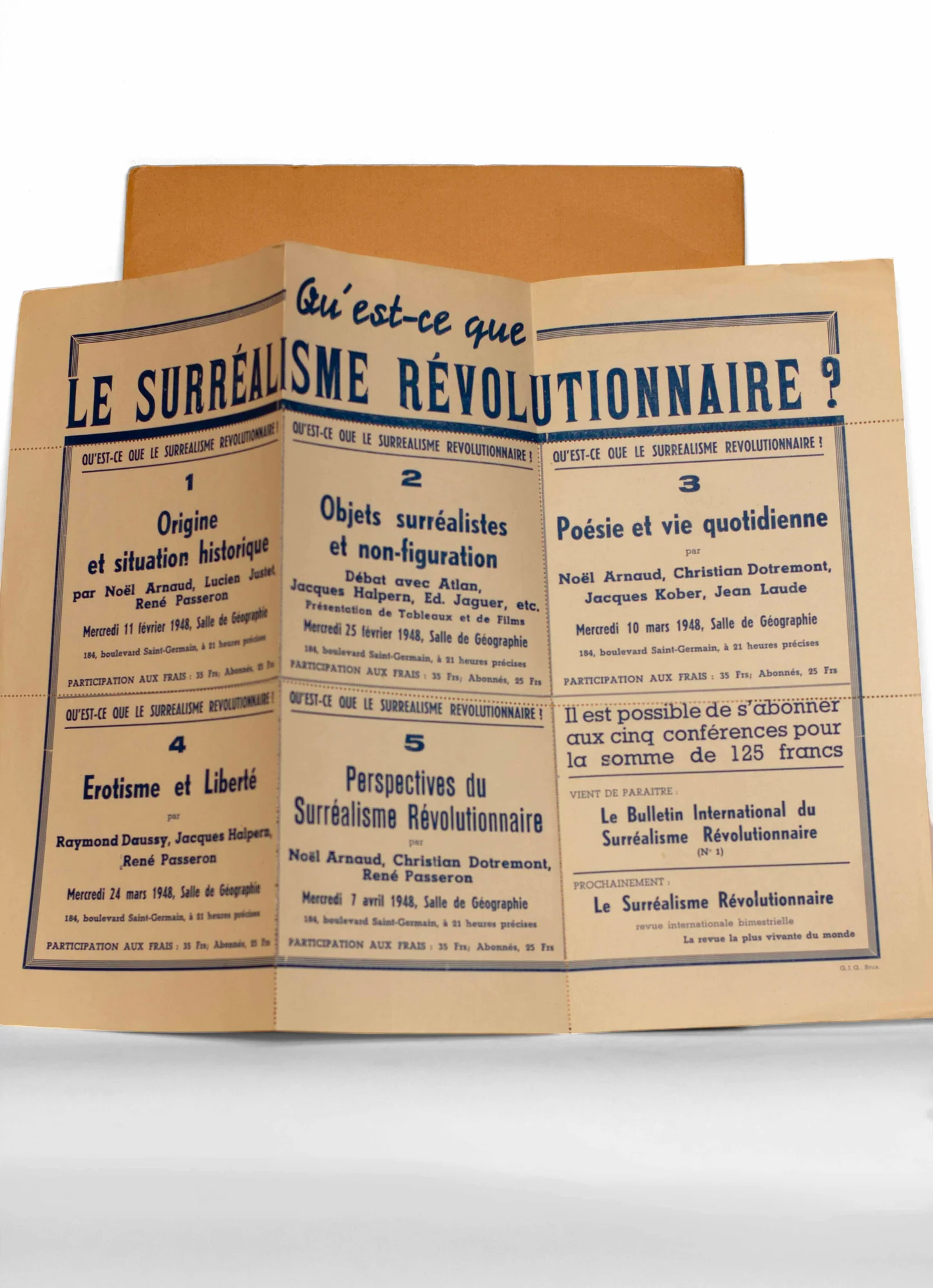 (SURREALISME REVOLUTIONNAIRE). — Important ensemble de 12 tracts, documents, revues et papillons du Groupe Surréaliste Révolutionnaire. (Réf. 23145)