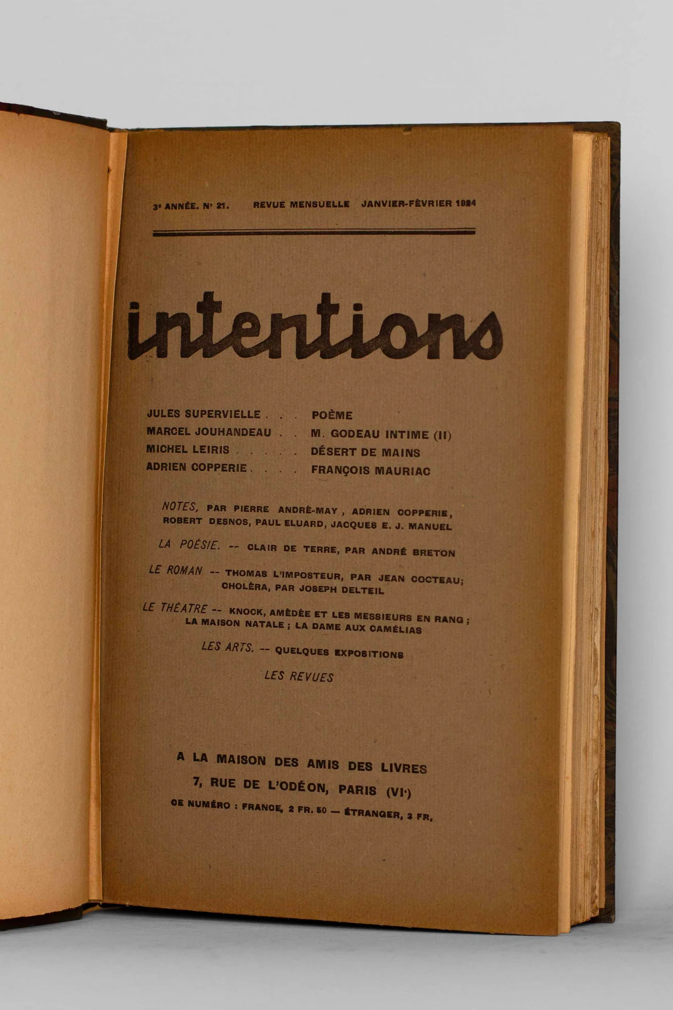 REVUE. Intentions. — Intentions (1922-1924). (Réf. 23250)