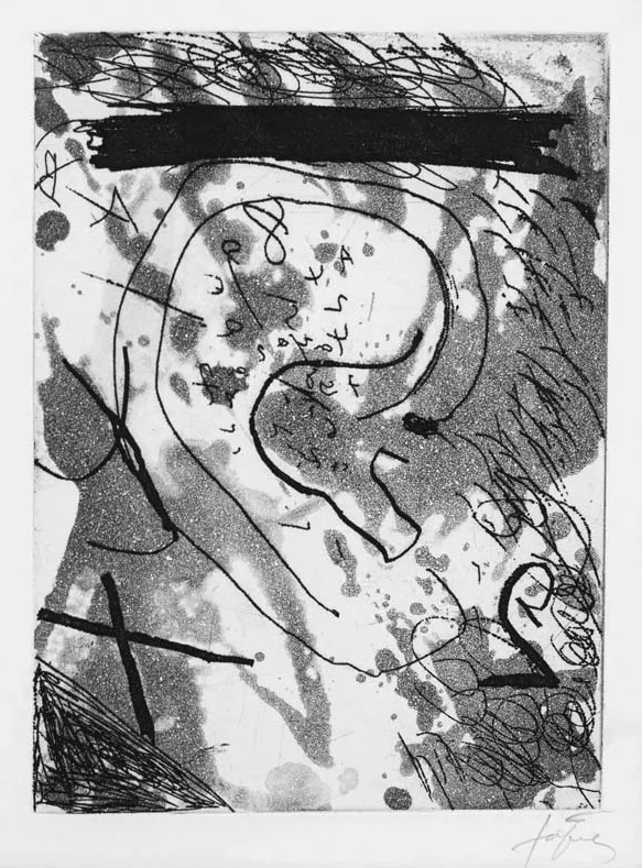 TAPIES (Antoni). — Eau-forte originale en noir signée. (Réf. 23316)