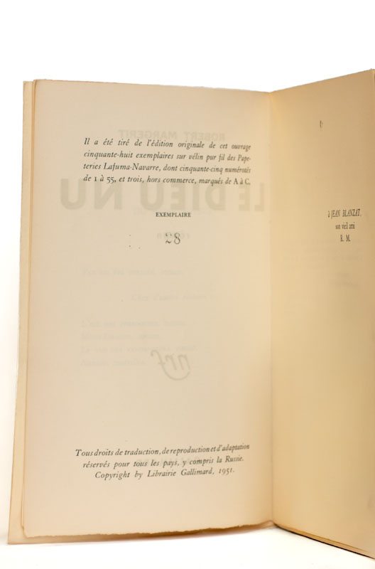 MARGERIT (Robert). — Le Dieu nu. (Réf. 23649)