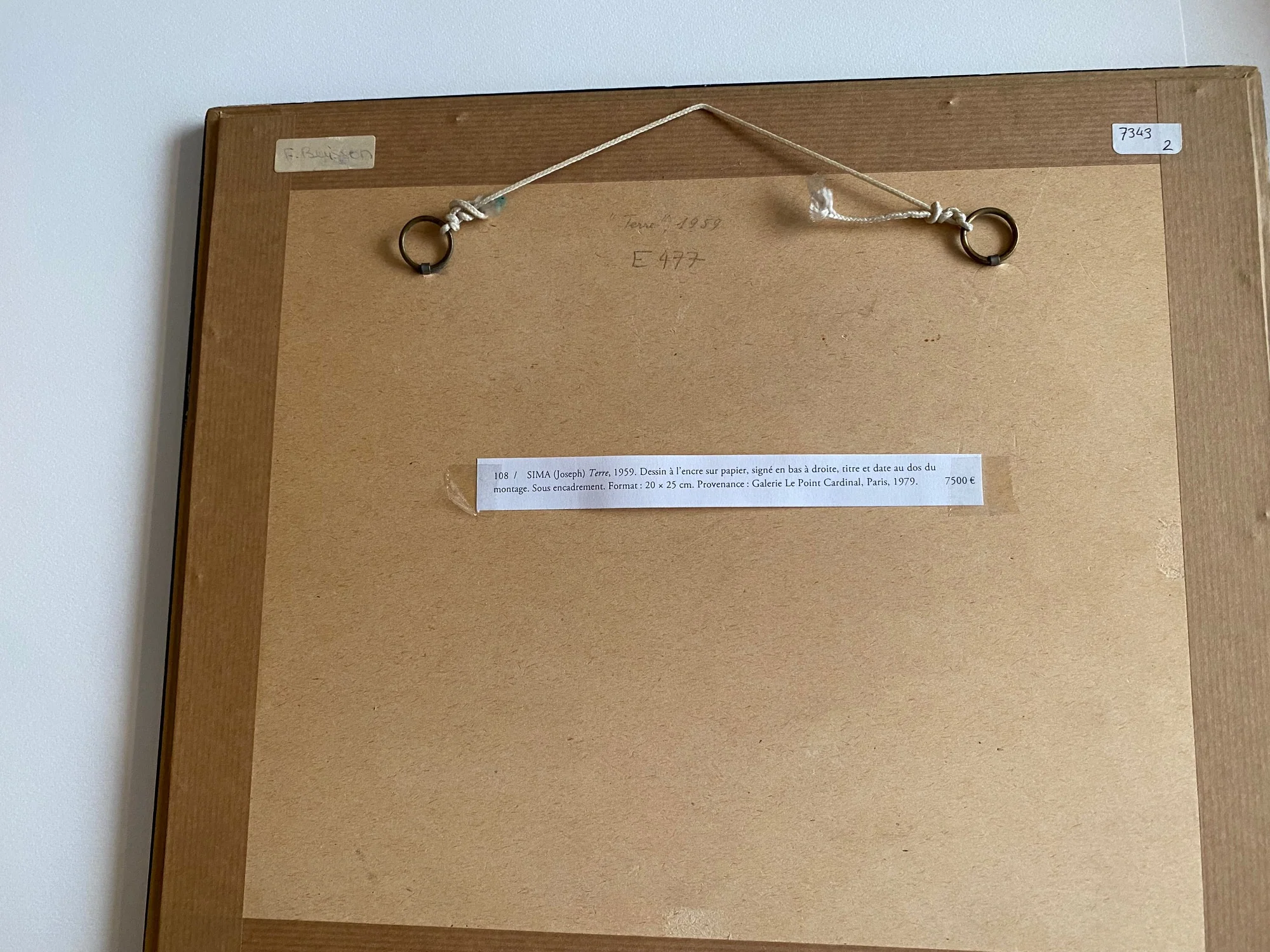 SIMA (Joseph) — Terre, 1959. (Réf. 23873)