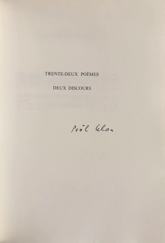 (CELAN). Celan-Lestrange (Gisèle), Tal Coat (Pierre) et Bram Van Velde. REVUE DE BELLES-LETTRES. — Paul Celan. (Réf. 23906)