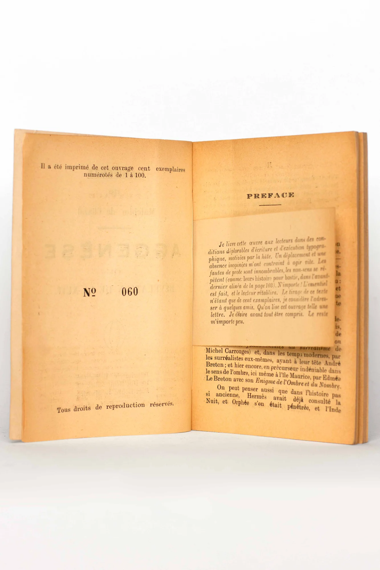 CHAZAL (Malcolm de). — Aggenèse ou Révélation de la nuit. (Réf. 23946)