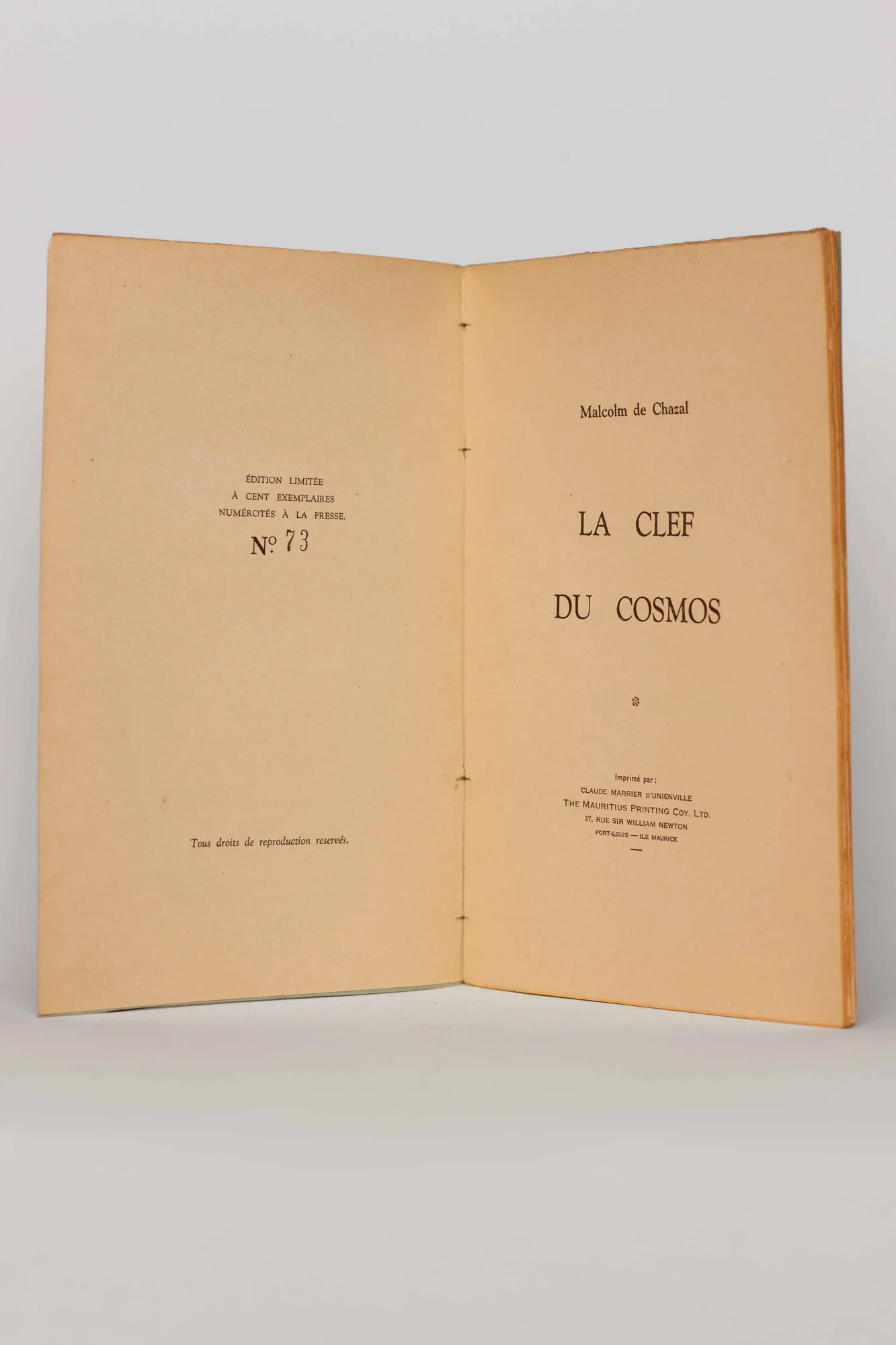 CHAZAL (Malcolm de). — La Clef du Cosmos. (Réf. 23947)