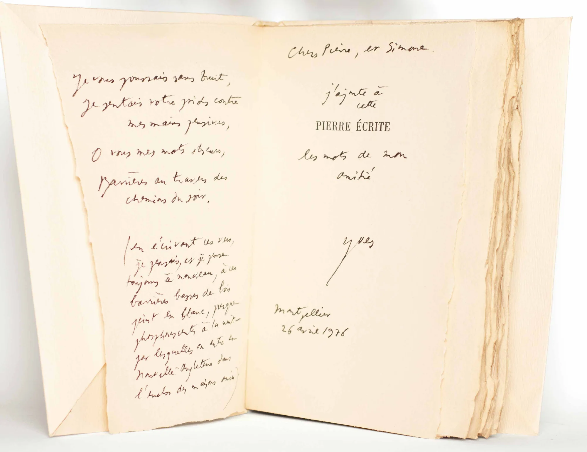BONNEFOY (Yves). — Pierre écrite. (Réf. 24133)