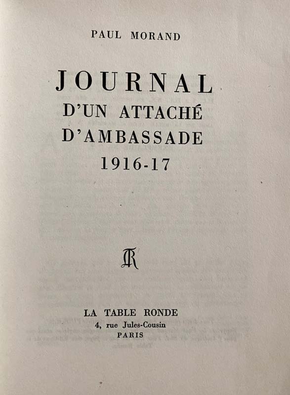 Journal d'un attaché d'ambassade, 1916-17. — planche 2