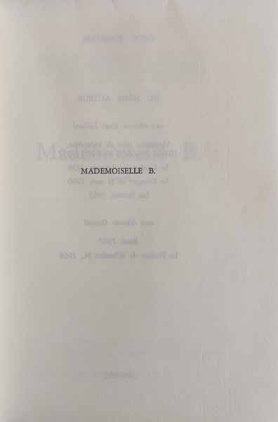 PONS (Maurice). — Mademoiselle B. (Réf. 24565)