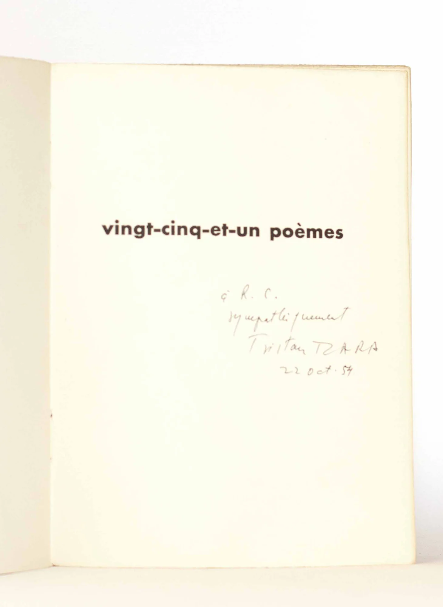 TZARA (Tristan). ARP (Hans). — Vingt-cinq et un poèmes. (Réf. 24631)