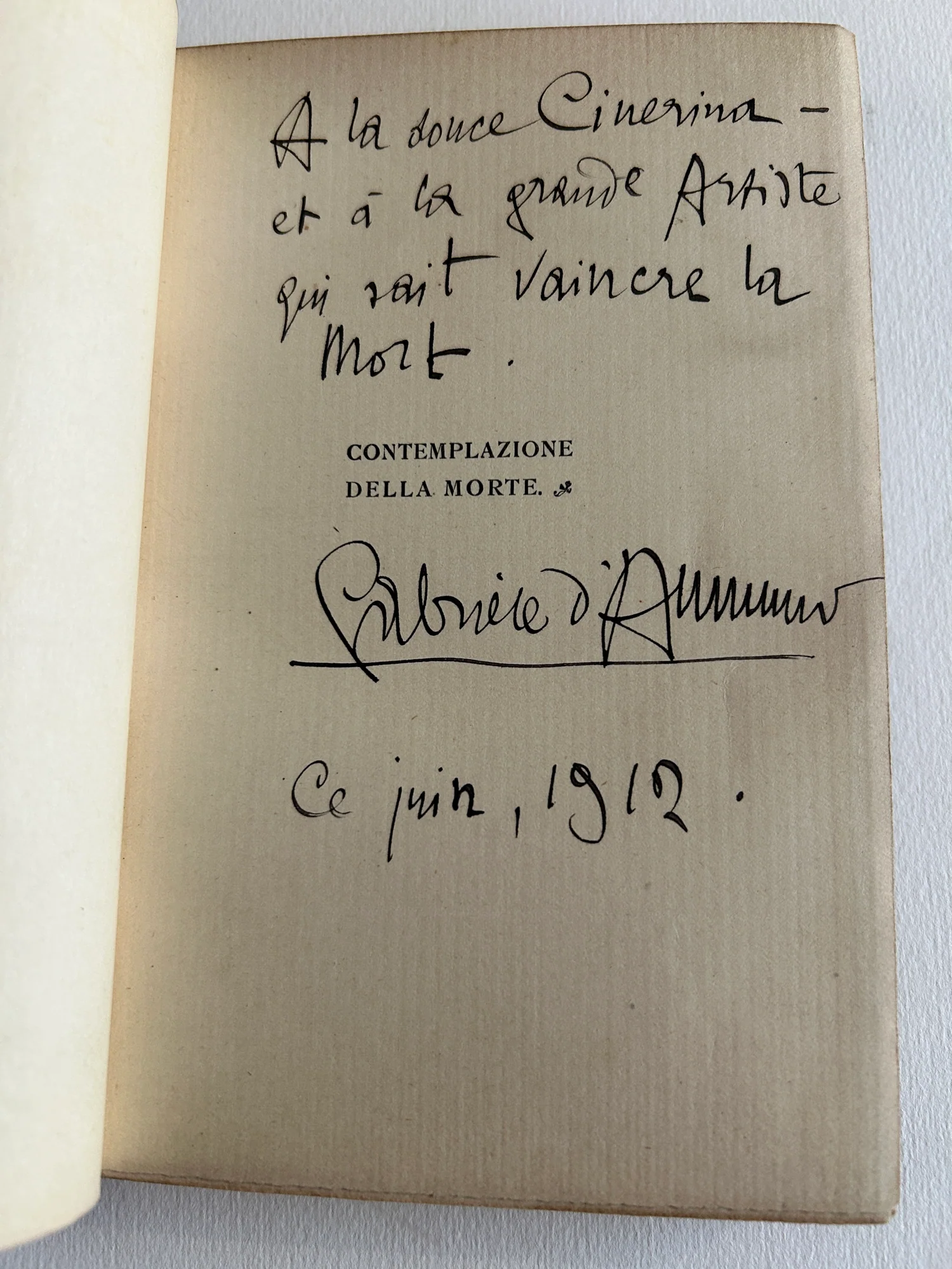 D’ANNUNZIO (Gabriele). BROOKS (Romaine). — Contemplazione della Morte. (Réf. 24762)