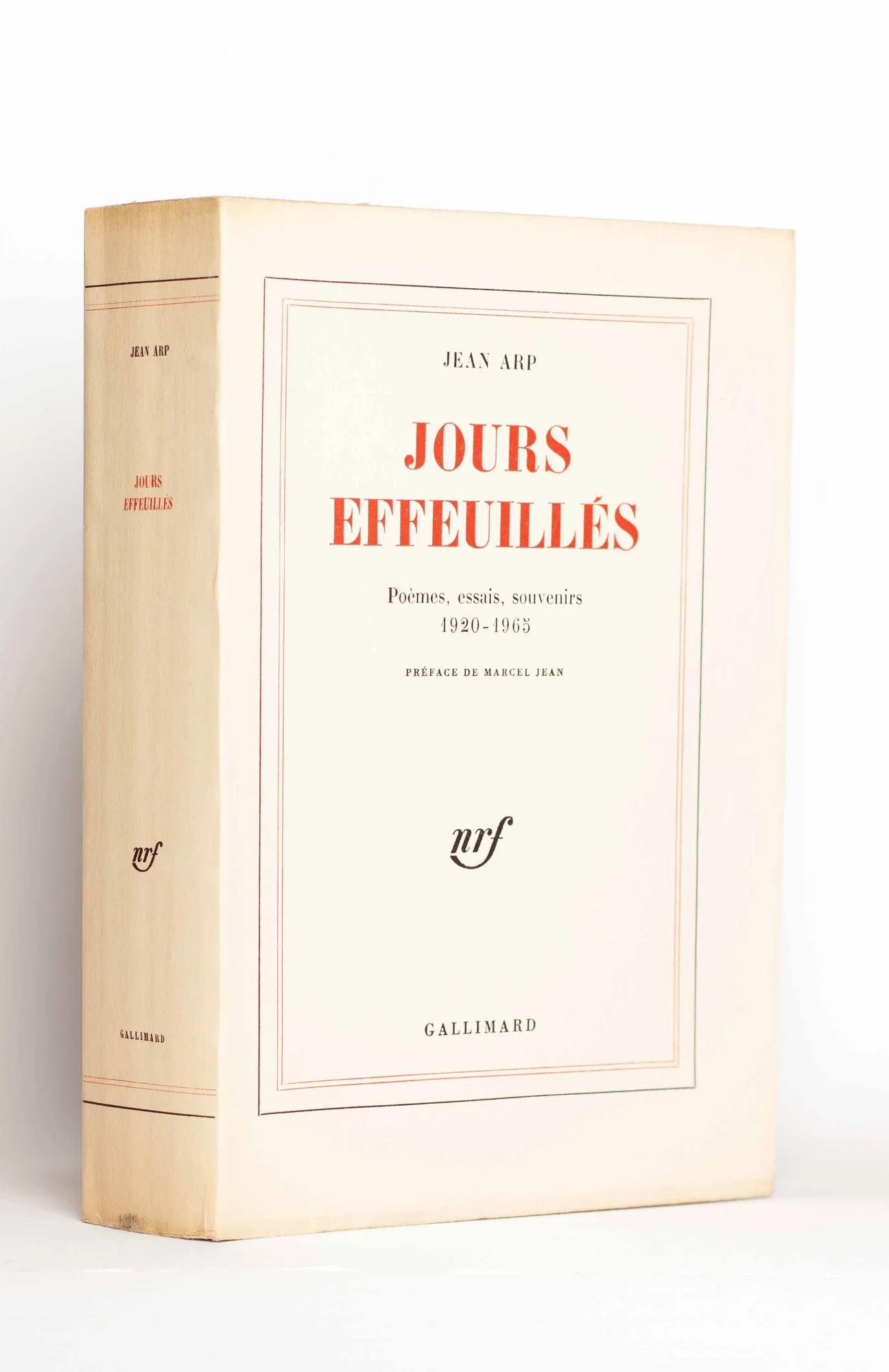 ARP (Jean). — Jours effeuillés. Poèmes, essais, souvenirs 1920-1965. (Réf. 24843)