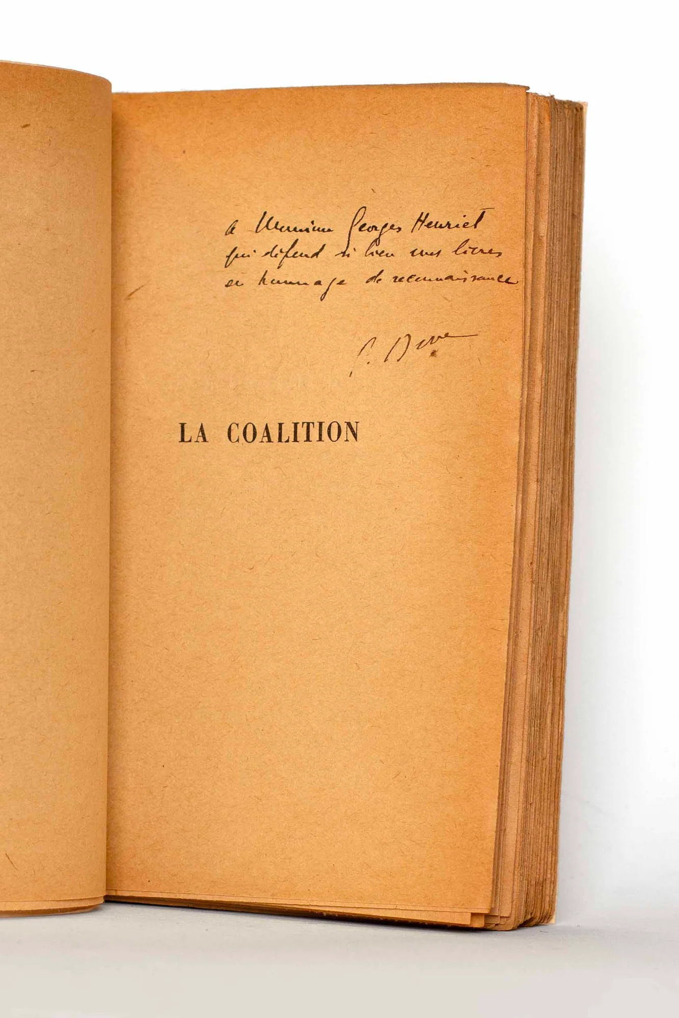 BOVE (Emmanuel). — La Coalition. (Réf. 24938)