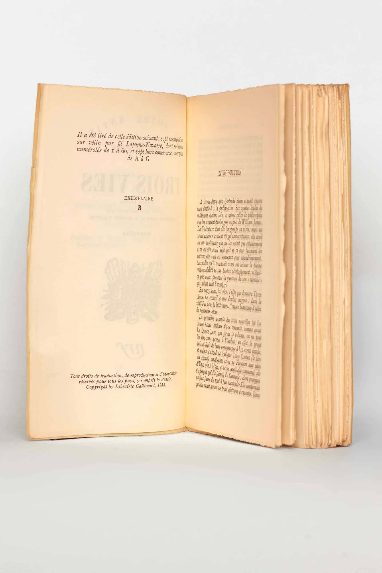 STEIN (Gertrude). — Trois vies. (Réf. 25081)