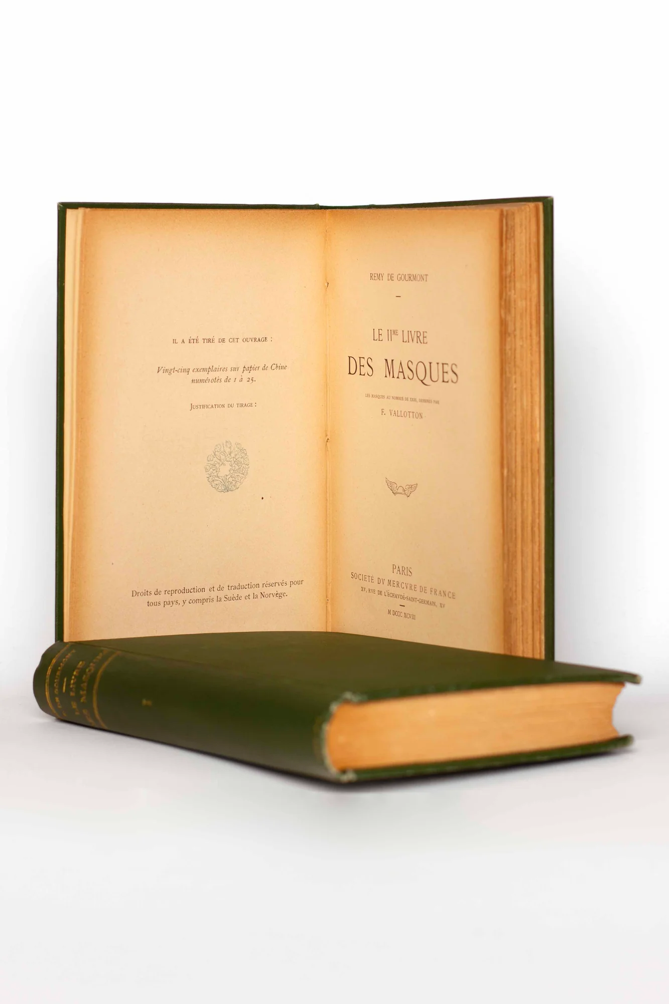 GOURMONT (Remy de). VALLOTTON (Félix). — Le Livre des Masques. Le IIème Livre des Masques. Portraits symbolistes. Gloses et documents sur les écrivains d'hier et d'aujourd'hui. (Réf. 25323)
