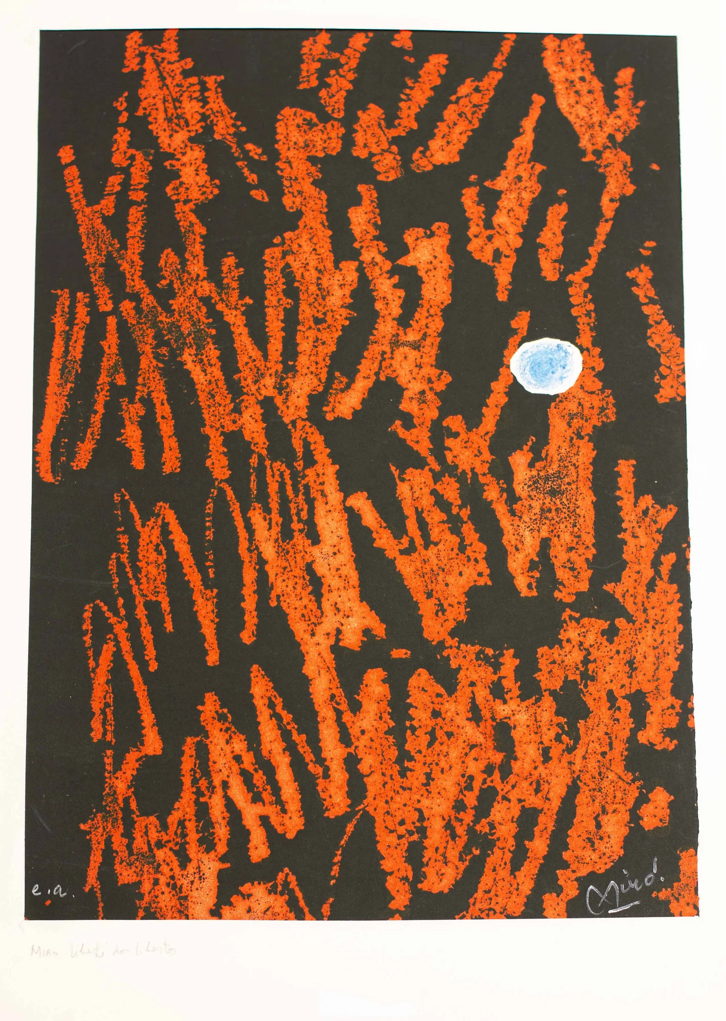 MIRO (Joan). — Liberté des libertés. Eau forte originale en couleurs signée  (1971). (Réf. 25512)
