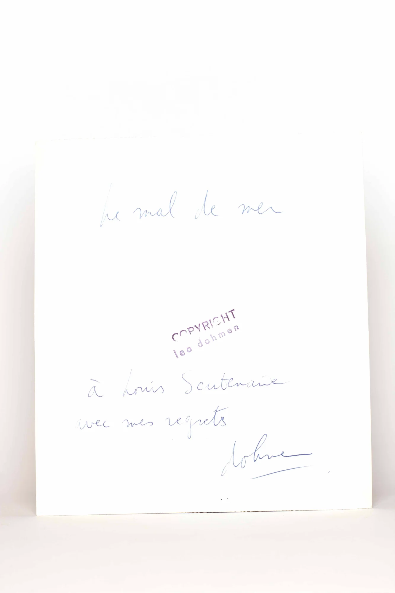 DOHMEN (Léo). — Le mal de mer. PHOTOGRAPHIE ORIGINALE. (Réf. 25548)