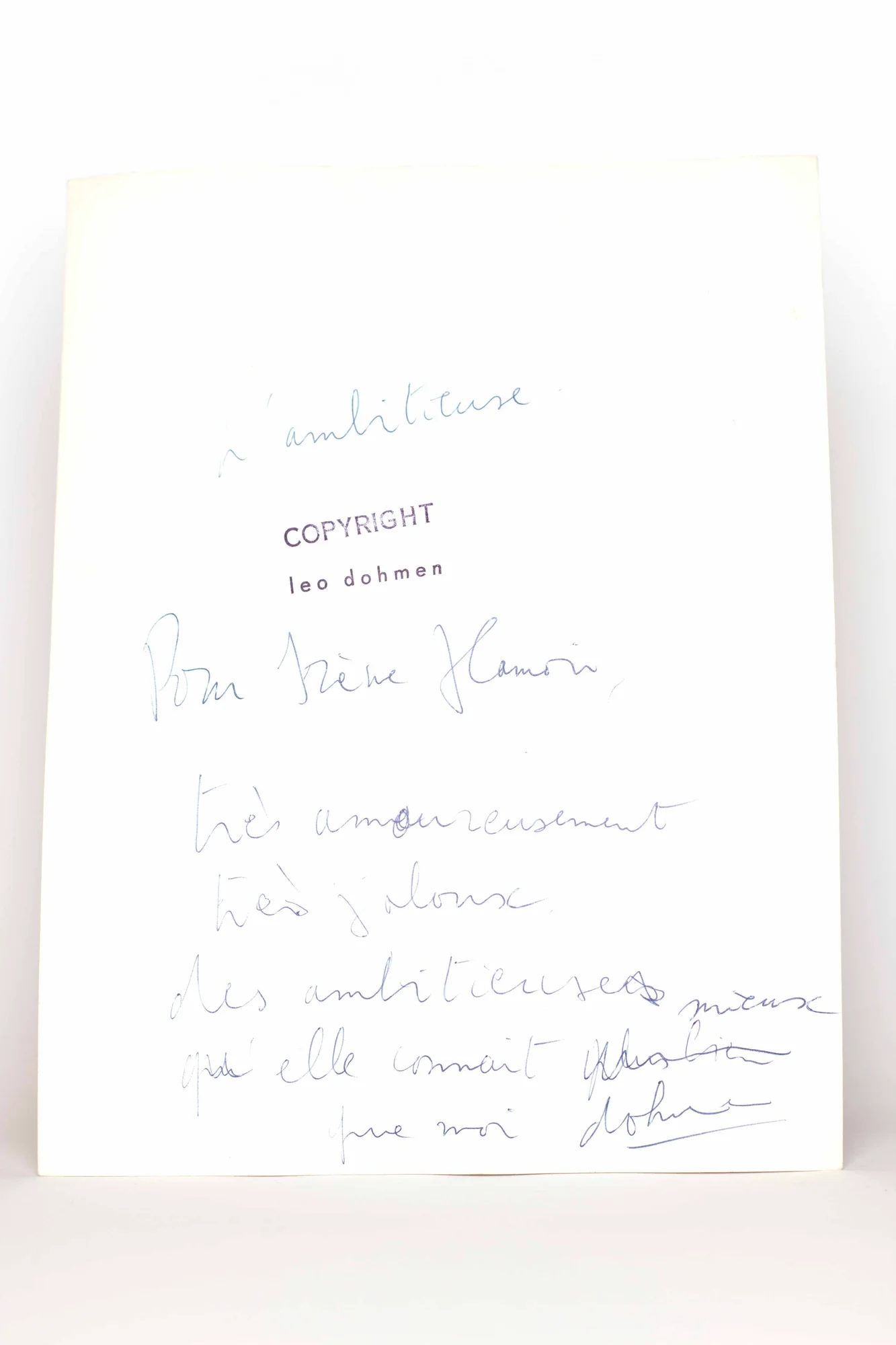 DOHMEN (Léo). — L’ambitieuse. PHOTOGRAPHIE ORIGINALE. (Réf. 25549)