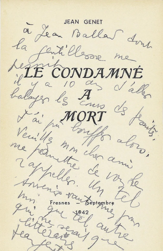 GENET (Jean). — Le Condamné à mort. (Réf. 25554)
