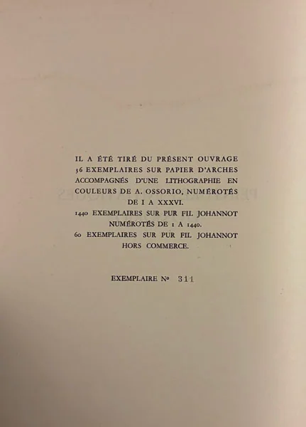 DUBUFFET (Jean). OSSORIO (Alfonso). — Peintures initiatiques d'Alfonso Ossorio. (Réf. 25861)