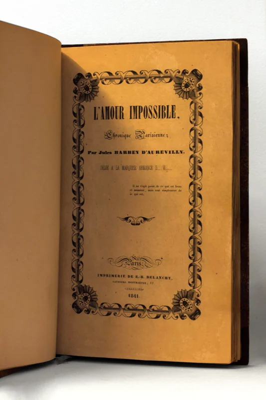 BARBEY D'AUREVILLY (Jules). — L'amour impossible. (Réf. 25908)