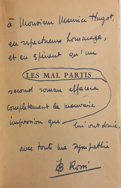 ROSSI  (Jean Baptiste). — LES MAL PARTIS. (Réf. 25932)