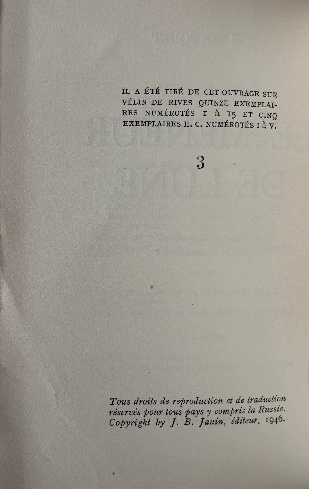BOUSQUET (Joe). — Le Meneur de lune. (Réf. 25943)