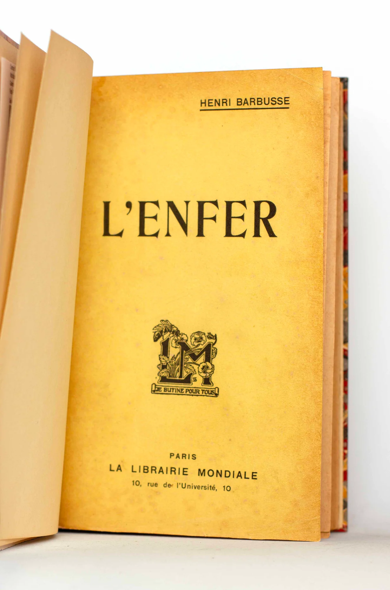BARBUSSE (Henri). — L'Enfer. (Réf. 26013)